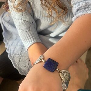 Silver and Blue Stone Bracelet